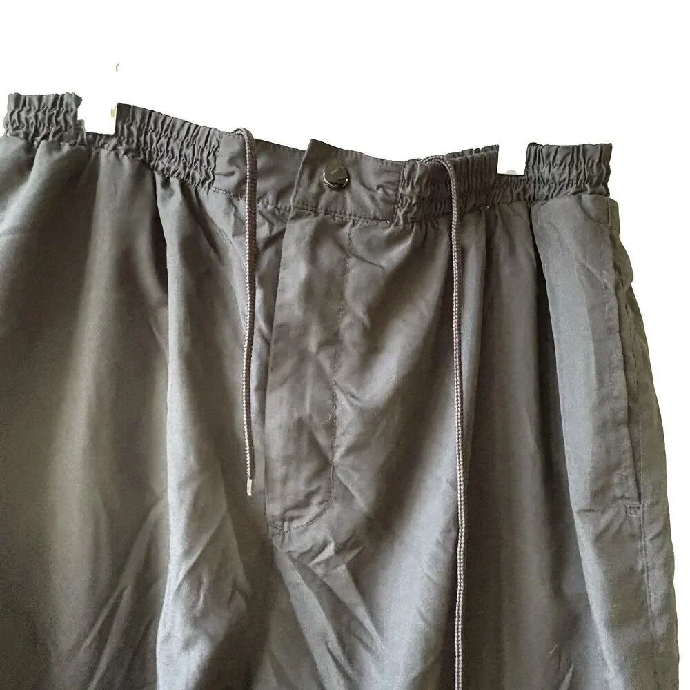 TravelSmith Men's Black Pants XL Woven Cotton Blend Elastic Waist Drawstring